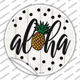 Aloha Pineapple Novelty Circle Sticker Decal