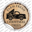 Farm Fresh Christmas Trees Novelty Circle Sticker Decal
