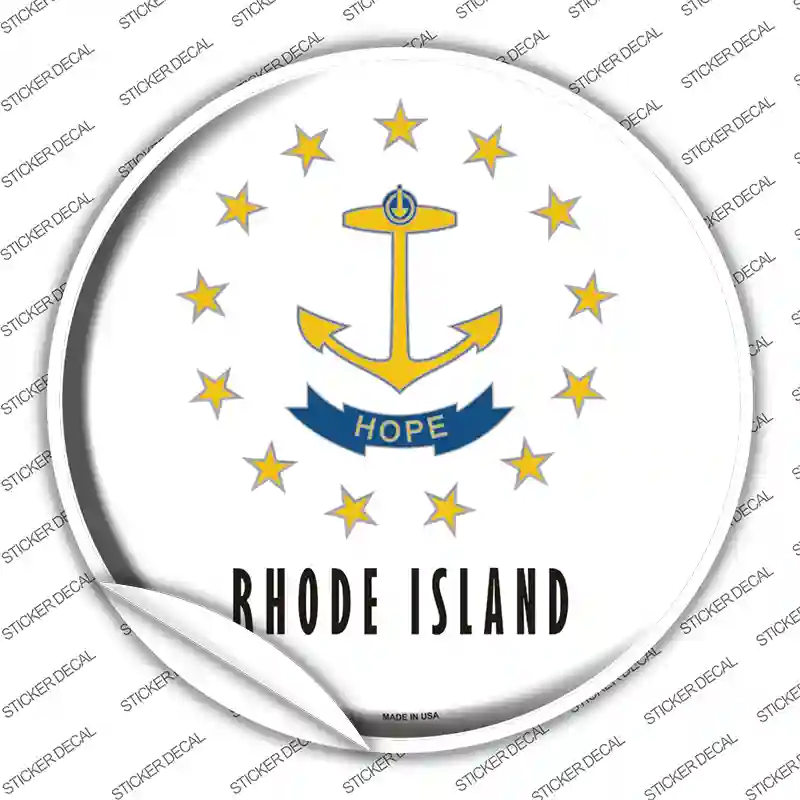 Rhode Island State Flag Novelty Circle Sticker Decal
