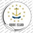 Rhode Island State Flag Novelty Circle Sticker Decal