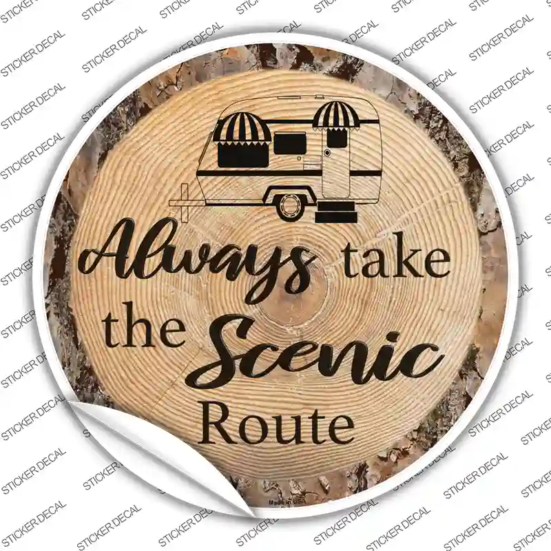 Scenic Route Novelty Circle Sticker Decal
