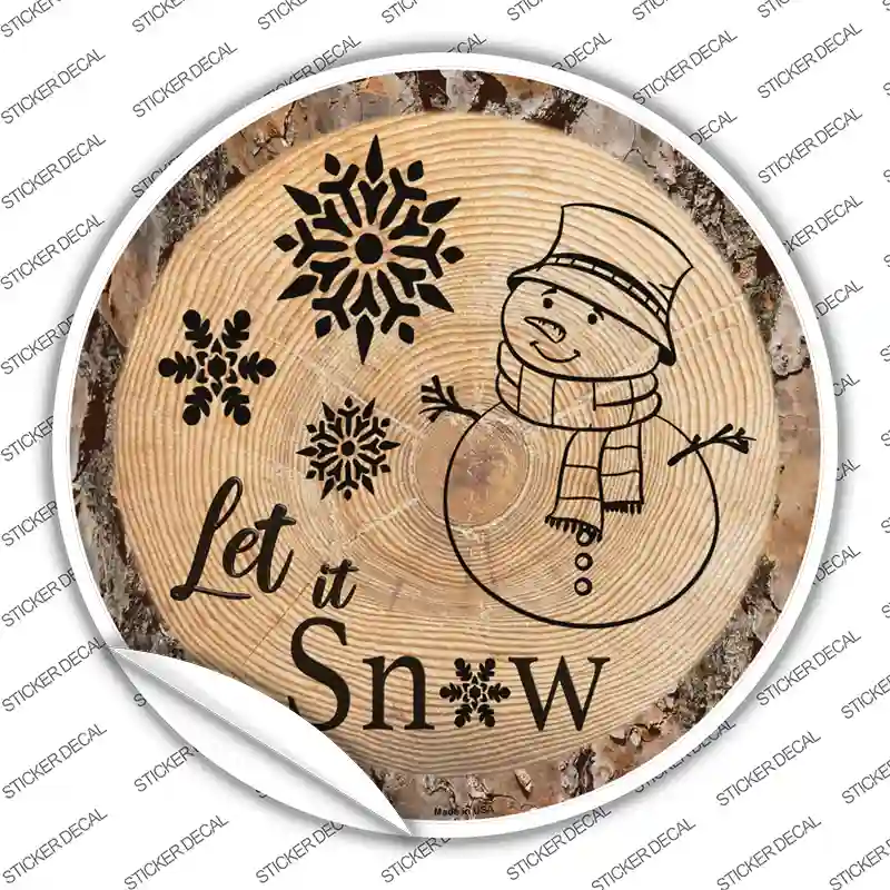 Let it Snow Novelty Circle Sticker Decal