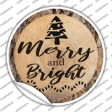 Merry and Bright Novelty Circle Sticker Decal