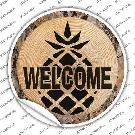 Welcome Pineapple Novelty Circle Sticker Decal
