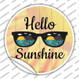 Hello Sunshine Novelty Circle Sticker Decal