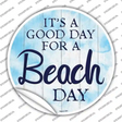 Beach Day Novelty Circle Sticker Decal