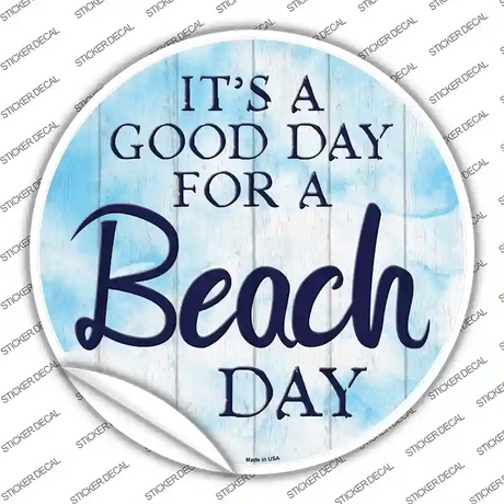 Beach Day Novelty Circle Sticker Decal