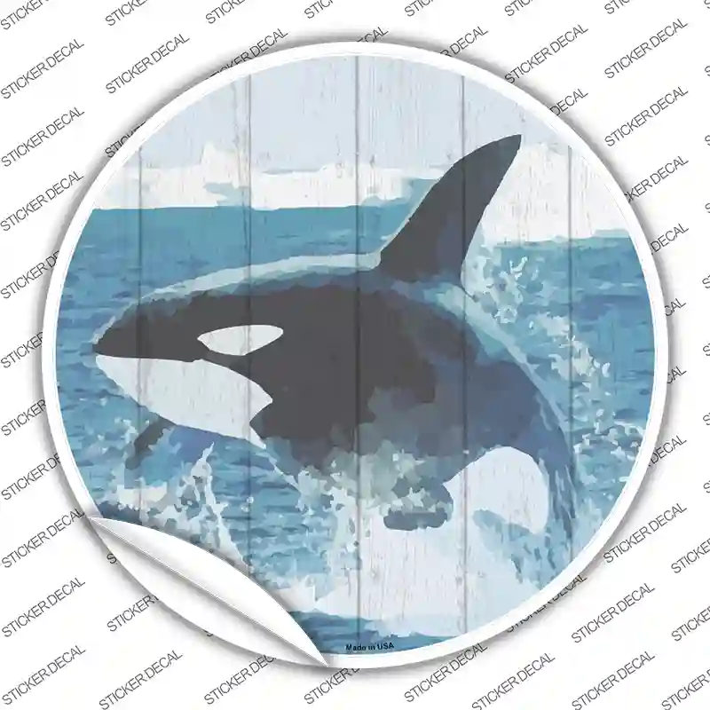 Whale Out of Water Novelty Circle Sticker Decal