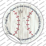 Love and Baseball Novelty Circle Sticker Decal