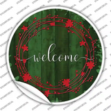 Welcome Green Novelty Circle Sticker Decal