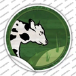 Cow Eating Grass Novelty Circle Sticker Decal