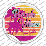 Beach Vibes Palm Novelty Circle Sticker Decal