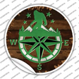 Sasquatch Compass Novelty Circle Sticker Decal