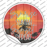 Sunrise Suntan Sunset Novelty Circle Sticker Decal