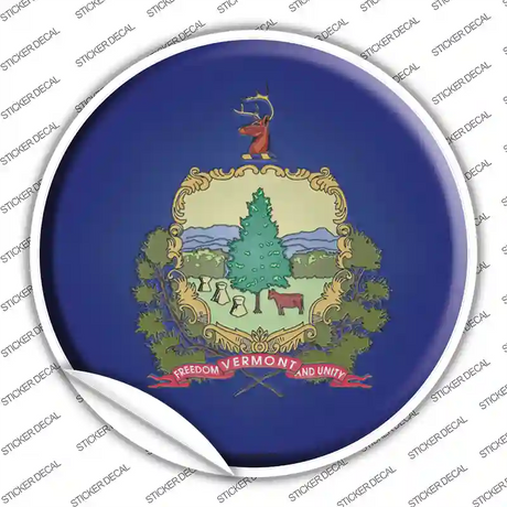 Vermont State Flag Novelty Circle Sticker Decal