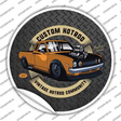 Custom Orange Hotrod Novelty Circle Sticker Decal
