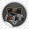Custom Flame Hotrod Novelty Circle Sticker Decal