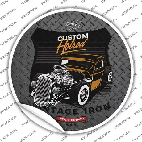 Custom Retro Hotrod Novelty Circle Sticker Decal