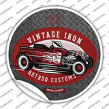 Vintage Iron Red Novelty Circle Sticker Decal