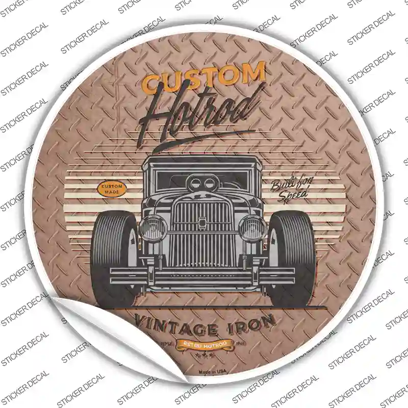 Built For Speed Hotrod Novelty Circle Sticker Decal