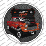 Lifted Orange Hotrod Novelty Circle Sticker Decal