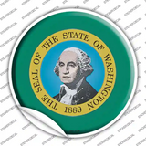 Washington State Flag Novelty Circle Sticker Decal