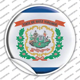 West Virginia State Flag Novelty Circle Sticker Decal