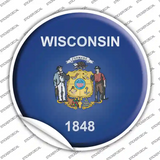 Wisconsin State Flag Novelty Circle Sticker Decal