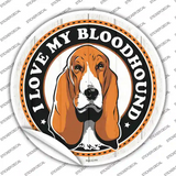 I Love My Bloodhound Color Novelty Circle Sticker Decal