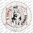 I Love My Corgi Novelty Circle Sticker Decal
