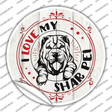 I Love My Shar Pei Novelty Circle Sticker Decal