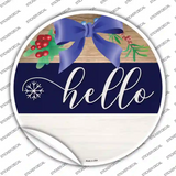 Hello Bow Novelty Circle Sticker Decal