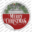 Merry Christmas Wreath Novelty Circle Sticker Decal