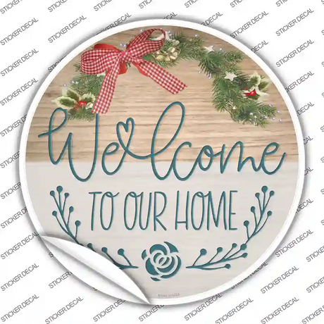 Our Home Wreath Novelty Circle Sticker Decal