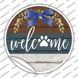 Welcome Paw Wreath Novelty Circle Sticker Decal