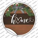 Home Bow Wreath Novelty Circle Sticker Decal