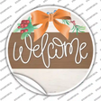Welcome Bow Wreath Novelty Circle Sticker Decal