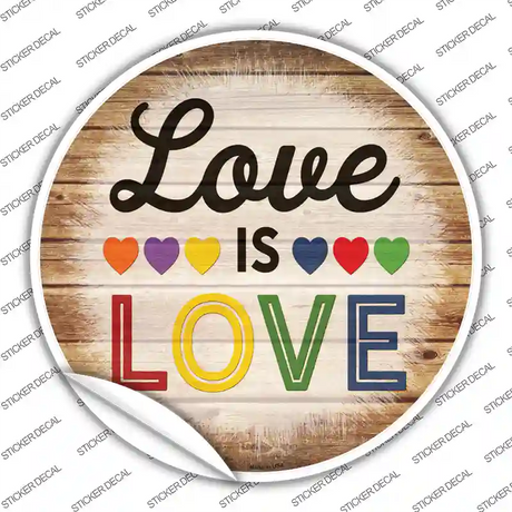 Love Is Love Rainbow Novelty Circle Sticker Decal