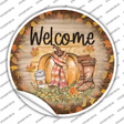 Welcome Pumpkin Novelty Circle Sticker Decal