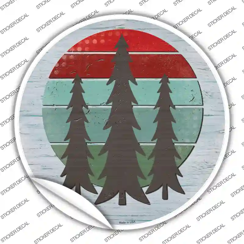 Three Trees Novelty Circle Sticker Decal