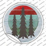Three Trees Novelty Circle Sticker Decal