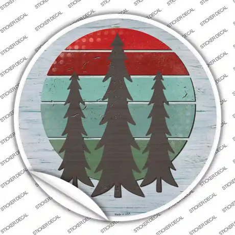 Three Trees Novelty Circle Sticker Decal