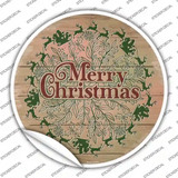 Merry Christmas with Santa Novelty Circle Sticker Decal