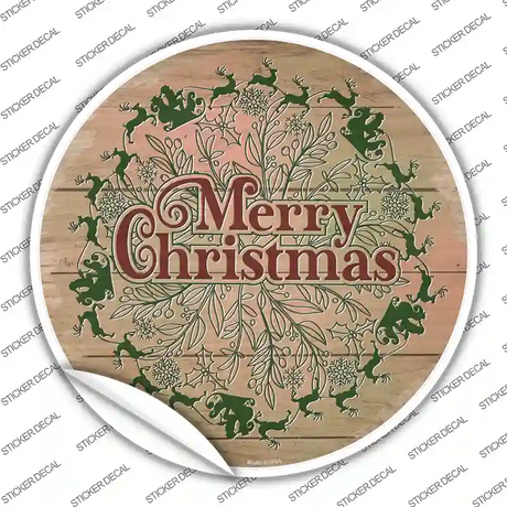 Merry Christmas with Santa Novelty Circle Sticker Decal
