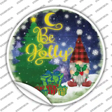 Be Jolly Gnome Novelty Circle Sticker Decal