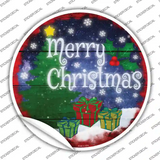 Merry Christmas with Presents Novelty Circle Sticker Decal