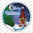 Merry Christmas Gnome Novelty Circle Sticker Decal