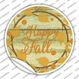 Happy Fall with Leaves Novelty Circle Sticker Decal