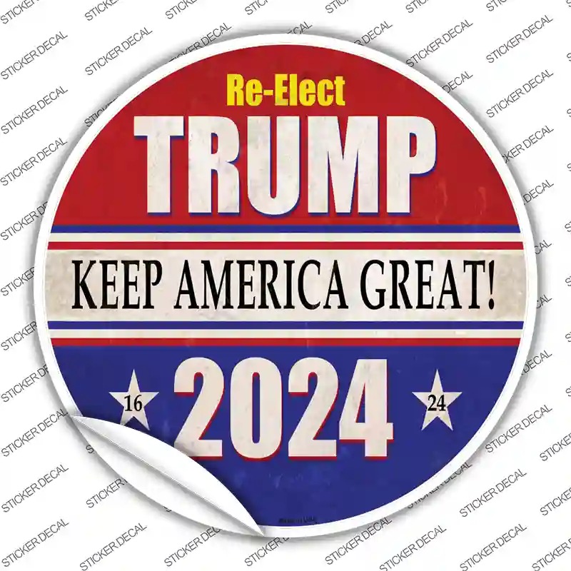 ReElect Trump 2024 Novelty Circle Sticker Decal