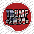 Trump 2024 American Flag Novelty Circle Sticker Decal